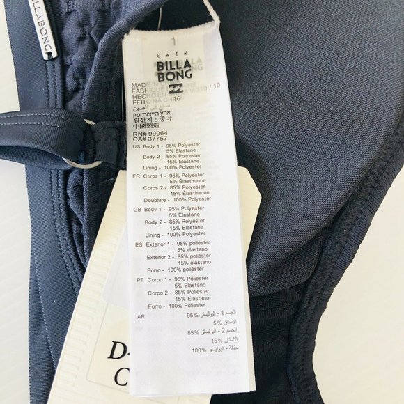 Billabong BNWT Lovelock D/DD Bralette Bikini Swimsuit Top Black Size 16 RRP $60 - Picture 6 of 9
